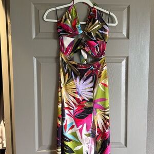 tropical print dress